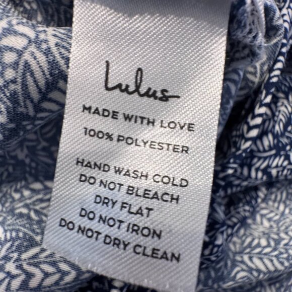 Lulus Navy Blue Print Wrap Maxi Skirt, Small - Picture 6 of 8